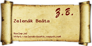 Zelenák Beáta névjegykártya