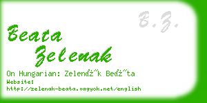 beata zelenak business card
